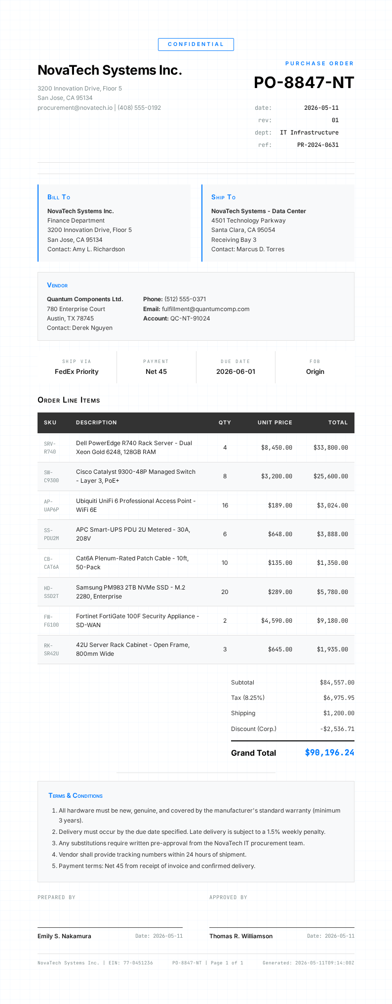 Tech minimalist Purchase Order